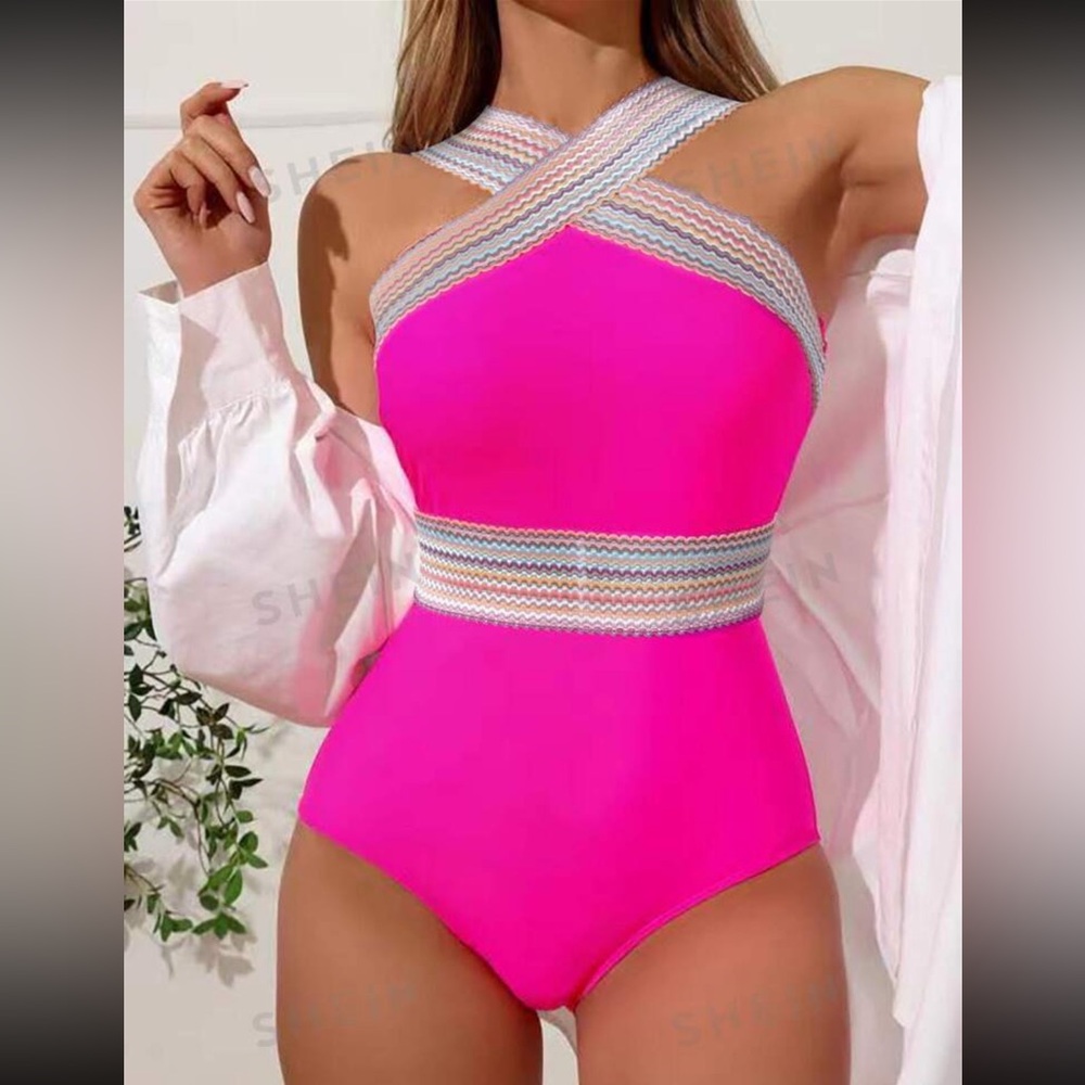 Pink One Piece Swimsuit - Picture 1 of 2